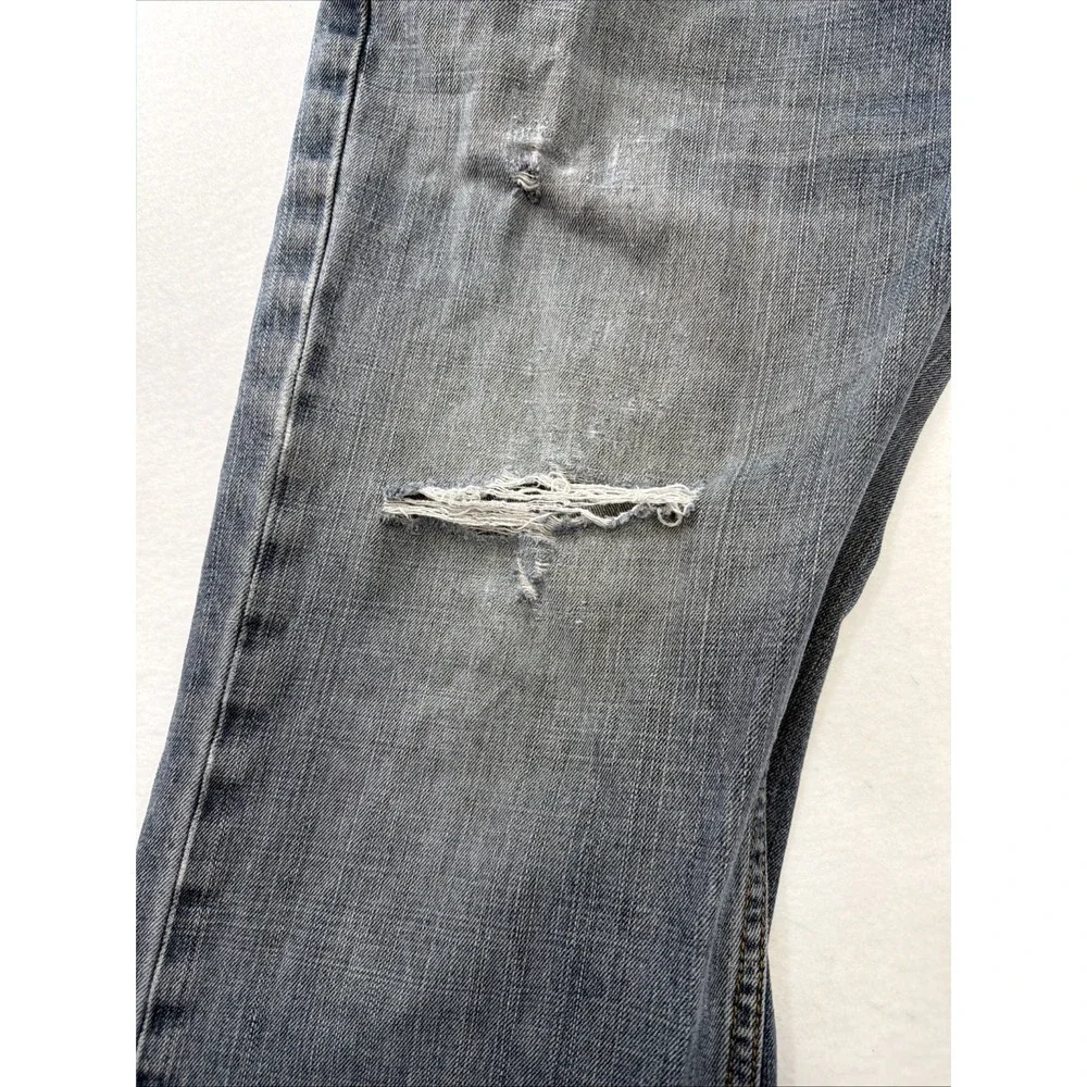 Levi's 551 Jeans Men's 36x32(see Pictures) Blue Denim Relaxed Fit Zip Distressed